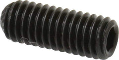 Value Collection - #10-32 UNF, 1/2" OAL, Knurled Cup Point Set Screw - Grade 8 Alloy Steel, 3/32" Key - Exact Industrial Supply