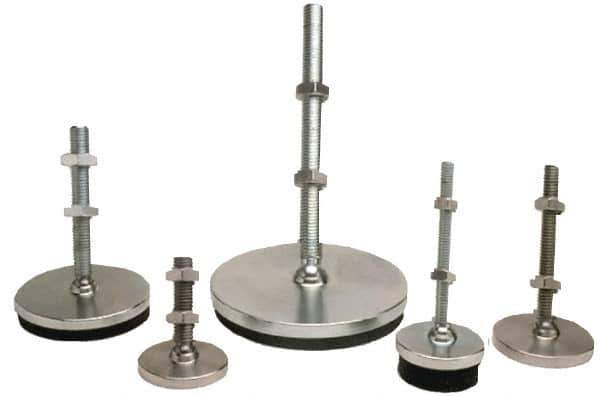 Gibraltar - 3/4-10 Bolt Thread, Studded Pivotal Stud Mount Leveling Pad & Mount - 5,500 Max Lb Capacity, 4" Base Diam - Exact Industrial Supply