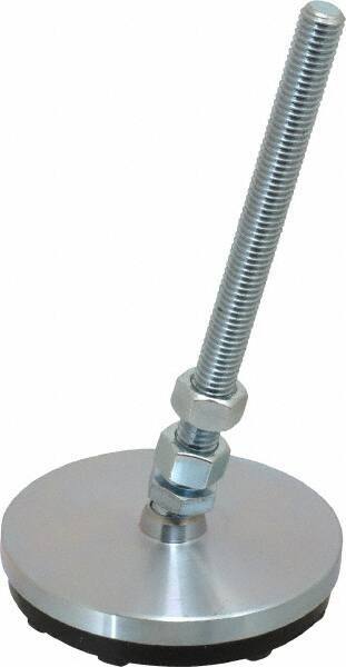Gibraltar - 1/2-13 Bolt Thread, Studded Pivotal Stud Mount Leveling Pad & Mount - 3,000 Max Lb Capacity, 4" Base Diam - Exact Industrial Supply