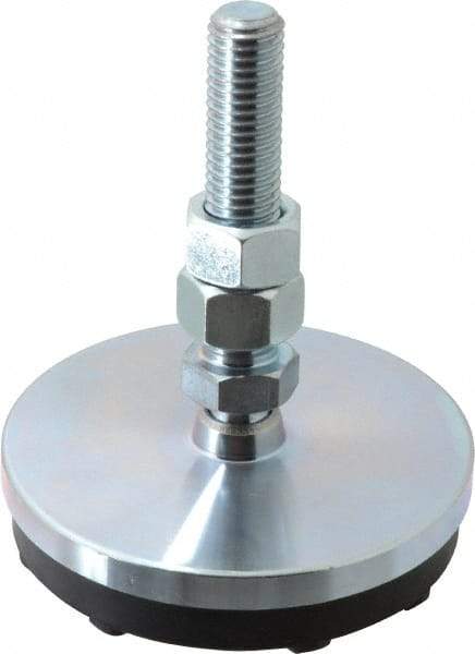 Gibraltar - 5/8-11 Bolt Thread, Studded Pivotal Stud Mount Leveling Pad & Mount - 5,000 Max Lb Capacity, 4" Base Diam - Exact Industrial Supply