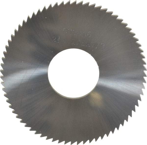 Made in USA - 2-1/2" Diam x 1/8" Blade Thickness x 7/8" Arbor Hole Diam, 72 Tooth Slitting and Slotting Saw - Arbor Connection, Solid Carbide, Concave Ground - Exact Industrial Supply