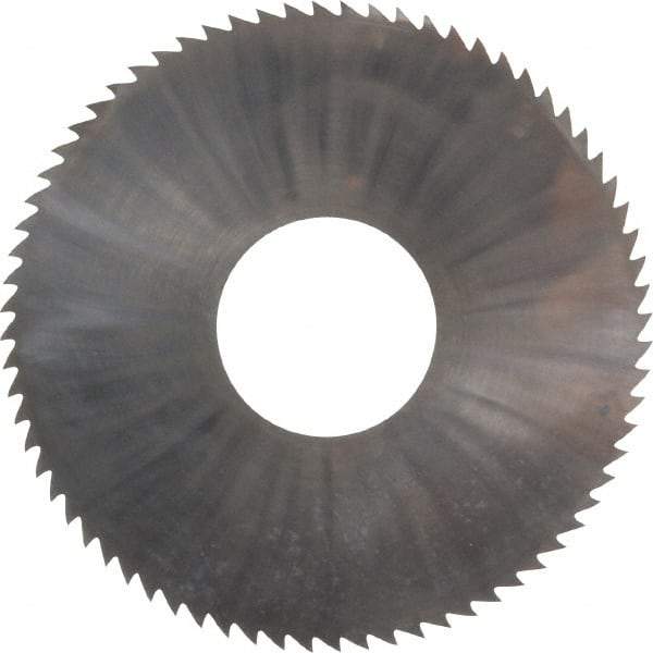 Made in USA - 3" Diam x 0.0312" Blade Thickness x 1" Arbor Hole Diam, 72 Tooth Slitting and Slotting Saw - Arbor Connection, Right Hand, Uncoated, Solid Carbide, 5° Rake, Concave Ground - Exact Industrial Supply