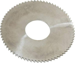 Made in USA - 3" Diam x 0.0781" Blade Thickness x 1" Arbor Hole Diam, 72 Tooth Slitting and Slotting Saw - Arbor Connection, Right Hand, Uncoated, Solid Carbide, 5° Rake, Concave Ground - Exact Industrial Supply