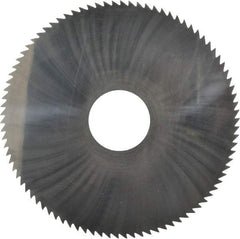 Made in USA - 4" Diam x 0.046" Blade Thickness x 1" Arbor Hole Diam, 90 Tooth Slitting and Slotting Saw - Arbor Connection, Solid Carbide, Concave Ground - Exact Industrial Supply