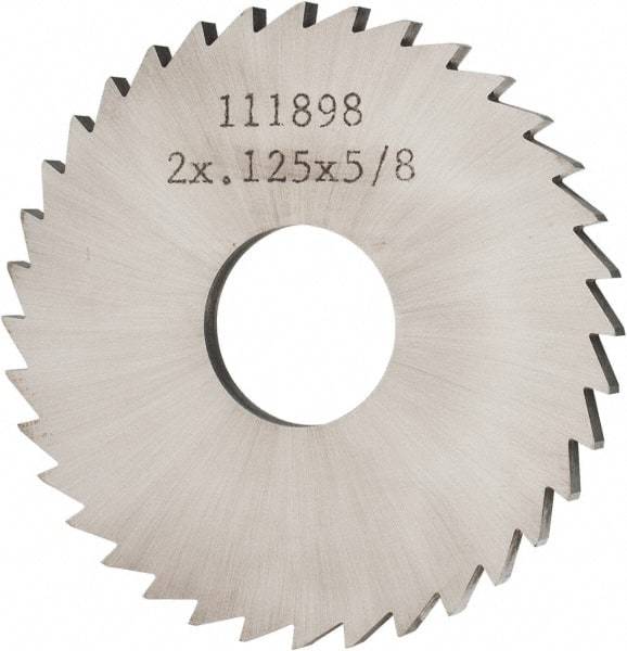 Made in USA - 2" Diam x 1/8" Blade Thickness x 5/8" Arbor Hole Diam, 36 Tooth Slitting and Slotting Saw - Arbor Connection, Solid Carbide, Concave Ground - Exact Industrial Supply