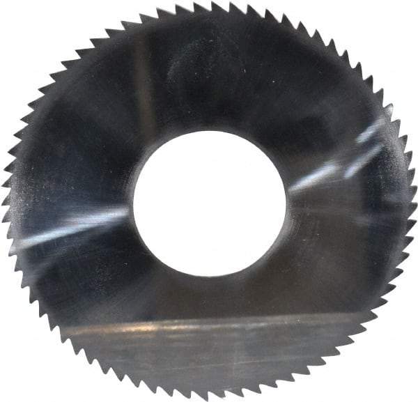 Made in USA - 2-3/4" Diam x 0.0313" Blade Thickness x 1" Arbor Hole Diam, 72 Tooth Slitting and Slotting Saw - Arbor Connection, Uncoated, Solid Carbide, Concave Ground - Exact Industrial Supply