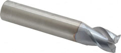 Corner Chamfer End Mill: 0.625″ Dia, 0.75″ LOC, 3 Flute, 0.009 to 0.011″ Chamfer Width, Solid Carbide 3-1/2″ OAL, 5/8″ Shank Dia, 40 ° Helix, TiCN Coated, Centercutting