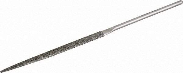 Grobet - 5-1/2" OAL Fine Half Round Needle Diamond File - 2-1/2 LOC, 126 Grit - Exact Industrial Supply