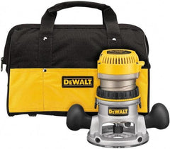 DeWALT - 2.25 hp, 8,000 to 24,000 RPM, Fixed Base Router Kit - 12 Amps, 1/4 and 1/2 Inch Collet - Exact Industrial Supply