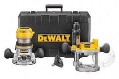 DeWALT - 2.25 hp, 8,000 to 24,000 RPM, Fixed Plunge Combination Router Kit - 12 Amps, 1/4 and 1/2 Inch Collet - Exact Industrial Supply