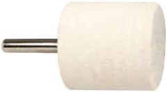Value Collection - 1-1/2" Diam, 1/4" Shank Diam, Cylinder Shaped Mounted Bob - Medium Density, 1-1/2" Head Length, Wool Felt - Exact Industrial Supply