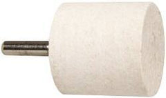 Value Collection - 1-1/2" Diam, 1/4" Shank Diam, Cylinder Shaped Mounted Bob - Hard Density, 1-1/2" Head Length, Wool Felt - Exact Industrial Supply