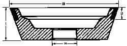 Made in USA - 5" Diam, 1-1/4" Hole Size, 1-3/4" Overall Thickness, 220 Grit, Type 11 Tool & Cutter Grinding Wheel - Very Fine Grade, Diamond - Exact Industrial Supply