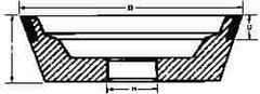 Made in USA - 5" Diam, 1-1/4" Hole Size, 1-3/4" Overall Thickness, 220 Grit, Type 11 Tool & Cutter Grinding Wheel - Very Fine Grade, Diamond - Exact Industrial Supply