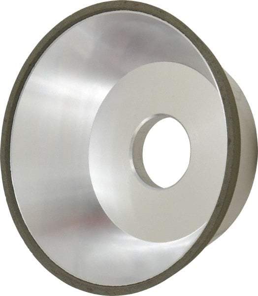 Made in USA - 5" Diam, 1-1/4" Hole Size, 1-3/4" Overall Thickness, 100 Grit, Type 11 Tool & Cutter Grinding Wheel - Fine Grade, Diamond - Exact Industrial Supply