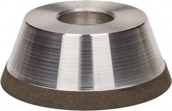 Made in USA - 3-3/4" Diam, 1-1/4" Hole Size, 1-1/2" Overall Thickness, 100 Grit, Type 11 Tool & Cutter Grinding Wheel - Fine Grade, Diamond - Exact Industrial Supply