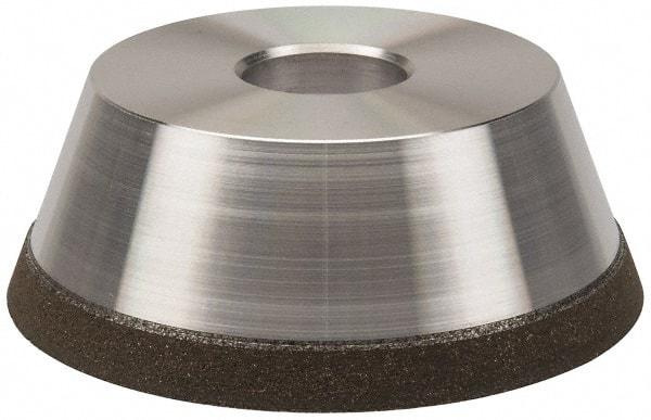 Made in USA - 5" Diam, 1-1/4" Hole Size, 1-3/4" Overall Thickness, 100 Grit, Type 11 Tool & Cutter Grinding Wheel - Fine Grade, Diamond - Exact Industrial Supply