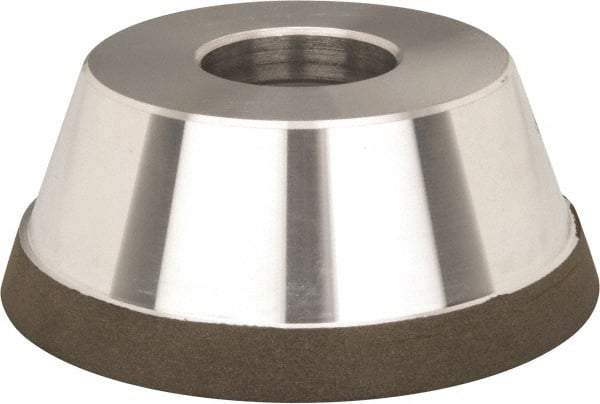 Made in USA - 3-3/4" Diam, 1-1/2" Hole Size, 1-1/2" Overall Thickness, 220 Grit, Type 11 Tool & Cutter Grinding Wheel - Very Fine Grade, Diamond, N Hardness - Exact Industrial Supply
