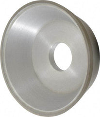 Made in USA - 5" Diam, 1-1/4" Hole Size, 1-3/4" Overall Thickness, 100 Grit, Type 11 Tool & Cutter Grinding Wheel - Fine Grade, Diamond - Exact Industrial Supply