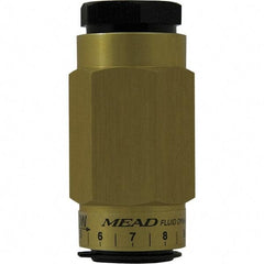 Mead - 1/8" NPTF Threaded Flow Control Valve - 0 to 250 psi & Aluminum Material - Exact Industrial Supply