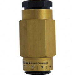 Mead - 3/8" NPTF Threaded Flow Control Valve - 0 to 250 psi & Aluminum Material - Exact Industrial Supply