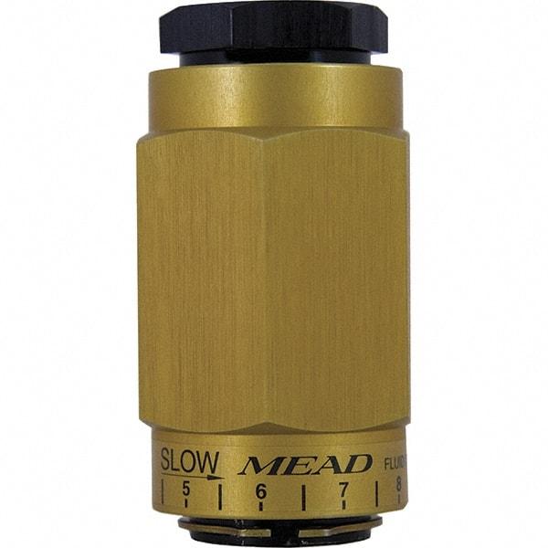 Mead - 1/2" NPTF Threaded Flow Control Valve - 0 to 250 psi & Aluminum Material - Exact Industrial Supply