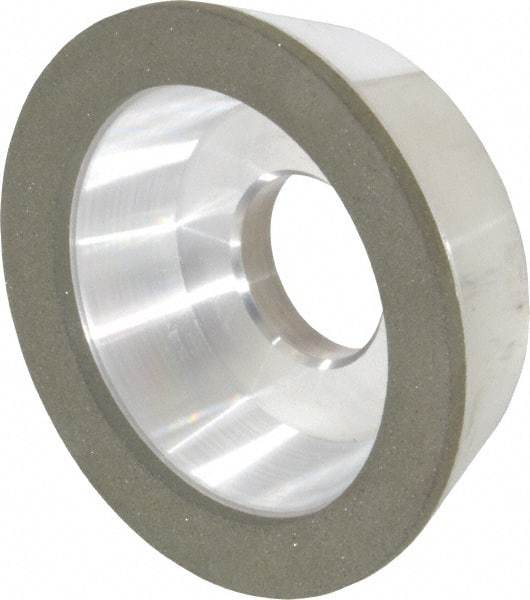 Made in USA - 4" Diam, 1-1/4" Hole Size, 1-1/4" Overall Thickness, 100 Grit, Type 11 Tool & Cutter Grinding Wheel - Fine Grade, Diamond - Exact Industrial Supply
