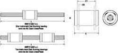 Thomson Industries - 1/8" ID, Single Linear Bearing Instrument Set - 5/16" Overall Height, 10" Overall Width, 5/16" OD - Exact Industrial Supply