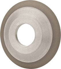 Made in USA - 4" Diam, 1-1/4" Hole Size, 1/2" Overall Thickness, 100 Grit, Type 12 Tool & Cutter Grinding Wheel - Fine Grade, Diamond - Exact Industrial Supply