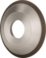 Made in USA - 4" Diam, 1-1/4" Hole Size, 1/2" Overall Thickness, 220 Grit, Type 12 Tool & Cutter Grinding Wheel - Very Fine Grade, Diamond - Exact Industrial Supply