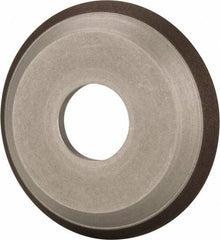 Made in USA - 4" Diam, 1-1/4" Hole Size, 1/2" Overall Thickness, 100 Grit, Type 12 Tool & Cutter Grinding Wheel - Fine Grade, Diamond - Exact Industrial Supply