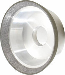 Made in USA - 5" Diam, 1-1/4" Hole Size, 1-3/4" Overall Thickness, 120 Grit, Type 11 Tool & Cutter Grinding Wheel - Fine Grade, CBN - Exact Industrial Supply