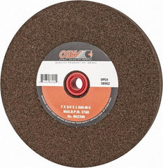 Camel Grinding Wheels - 60 Grit Aluminum Oxide Bench & Pedestal Grinding Wheel - 7" Diam x 1" Hole x 3/4" Thick, 3760 Max RPM, M Hardness, Medium Grade , Vitrified Bond - Exact Industrial Supply