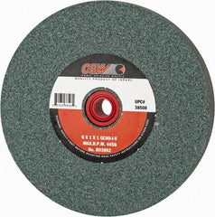 Camel Grinding Wheels - 80 Grit Silicon Carbide Bench & Pedestal Grinding Wheel - 6" Diam x 1" Hole x 1" Thick, 4456 Max RPM, I Hardness, Medium Grade , Vitrified Bond - Exact Industrial Supply