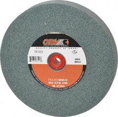 Camel Grinding Wheels - 60 Grit Silicon Carbide Bench & Pedestal Grinding Wheel - 7" Diam x 1" Hole x 1" Thick, 3760 Max RPM, I Hardness, Medium Grade , Vitrified Bond - Exact Industrial Supply