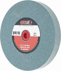 Camel Grinding Wheels - 100 Grit Silicon Carbide Bench & Pedestal Grinding Wheel - 7" Diam x 1" Hole x 1" Thick, 3760 Max RPM, I Hardness, Fine Grade , Vitrified Bond - Exact Industrial Supply