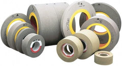 Camel Grinding Wheels - 10" Wide x 14" Diam, Type 7 Feed Regulating Wheel - 5" Hole Size, 80 Grit, Hardness R, 8-1/2" Diam x 1-1/2" Deep Recess, 8-1/2" Diam x 1-1/2" Deep Opposite Side Recess - Exact Industrial Supply