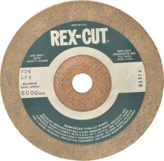 Cratex - 24 Grit, 7" Wheel Diam, 3/16" Wheel Thickness, 7/8" Arbor Hole, Type 27 Depressed Center Wheel - Aluminum Oxide, Compatible with Angle Grinder - Exact Industrial Supply