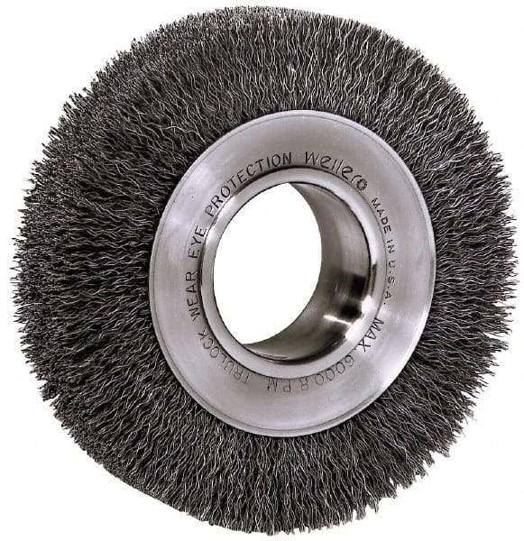 Baldor - 8" OD, 3/4" Arbor Hole, Crimped Wheel Brush - 3/4" Arbor Hole - Exact Industrial Supply