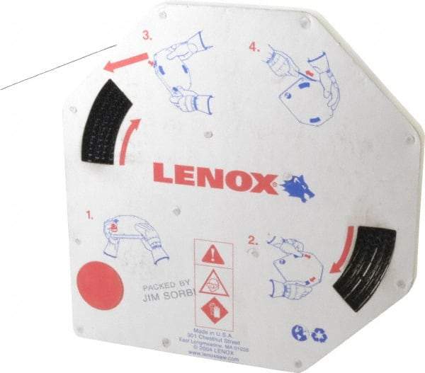 Lenox - 1/2" x 100' x 0.025" Carbon Steel Band Saw Blade Coil Stock - 6 TPI, Toothed Edge, Straight Form, Raker Set, Hard Back, Constant Pitch, Contour Cutting - Exact Industrial Supply