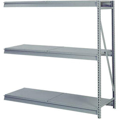 Lyon - 3 Shelf Add-On Solid Steel Steel Shelving - 10,000 Lb Capacity, 96" Wide x 72" High x 30" Deep, Dove Gray - Exact Industrial Supply