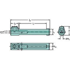 CXS-A1000-08 Cylindrical Shank With Flat To CoroTurn® XS Adaptor - Exact Industrial Supply