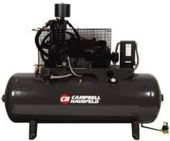 Campbell Hausfeld - 7.5 hp, 80 Gal Stationary Electric Horizontal Screw Air Compressor - Single Phase, 175 Max psi, 24.3 CFM, 230 Volt - Exact Industrial Supply