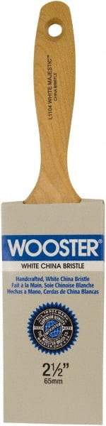 Wooster Brush - 3" Flat Hog Varnish Brush - 3-7/16" Bristle Length, 6-1/2" Maple Beavertail Handle - Exact Industrial Supply