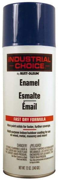 Rust-Oleum - Safety Blue, Enamel Spray Paint - 8 to 12 Sq Ft per Can, 12 oz Container - Exact Industrial Supply
