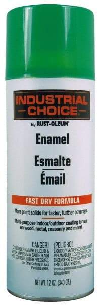 Rust-Oleum - Fluorescent Green, Gloss, Enamel Spray Paint - 8 to 12 Sq Ft per Can, 12 oz Container - Exact Industrial Supply