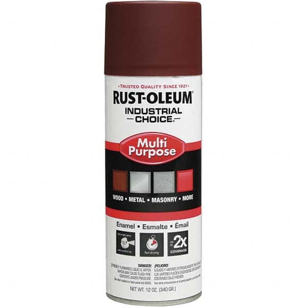 Rust-Oleum - 12 oz Flat Red Interior/Exterior Enamel Spray Primer - Exact Industrial Supply