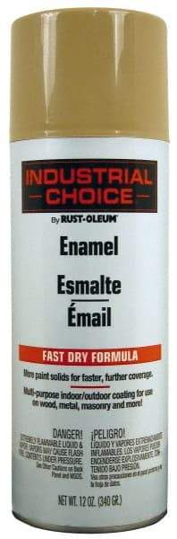 Rust-Oleum - Beige, Gloss, Enamel Spray Paint - 8 to 12 Sq Ft per Can, 16 oz Container, Use on Drums, Equipment & Color Coding, Furniture, Ladders, Lockers, Motors, Stenciling, Tools - Exact Industrial Supply