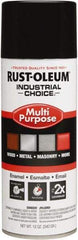 Rust-Oleum - Black, Gloss, Enamel Spray Paint - 8 to 12 Sq Ft per Can, 16 oz Container, Use on Drums, Equipment & Color Coding, Furniture, Ladders, Lockers, Motors, Stenciling, Tools - Exact Industrial Supply