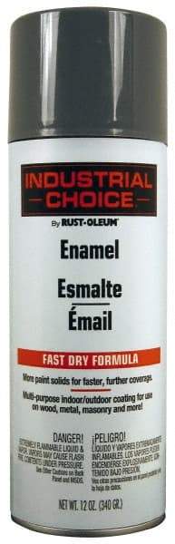 Rust-Oleum - Universal Gray, Gloss, Enamel Spray Paint - 8 to 12 Sq. Ft. per Can, 16 Ounce Container, Use on Drums, Equipment and Color Coding, Furniture, Ladders, Lockers, Motors, Stenciling, Tools - Exact Industrial Supply